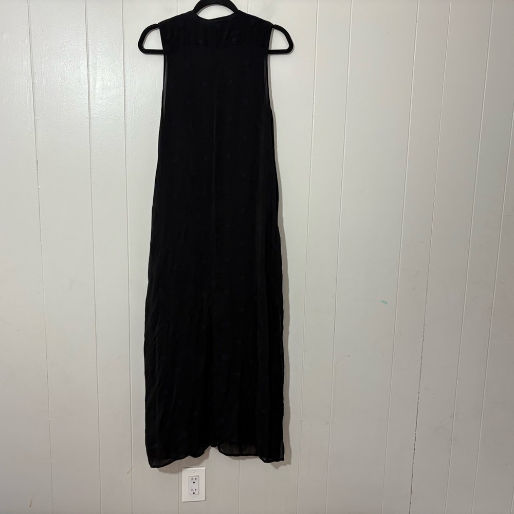Johnny Was Sleeveless Embroidered Lace Eyelet Maxi Dress Black Size M - Picture 3 of 8